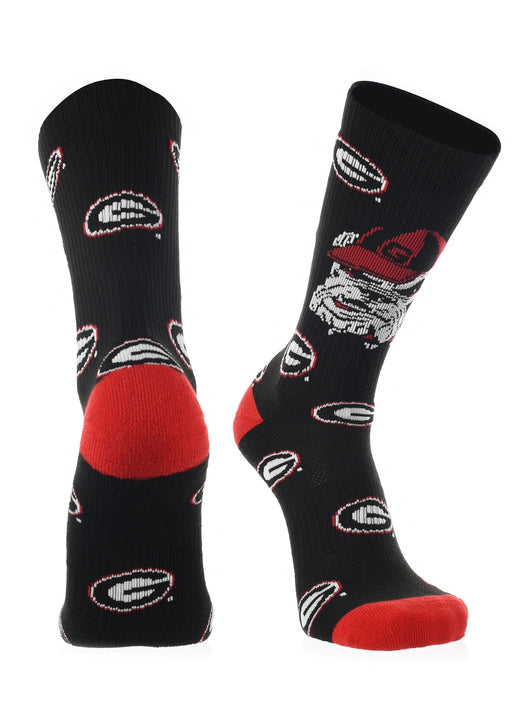 TCK socks Georgia Bulldogs Black/Red/White / Large Georgia Bulldogs Socks Crew Length Sock Mayhem
