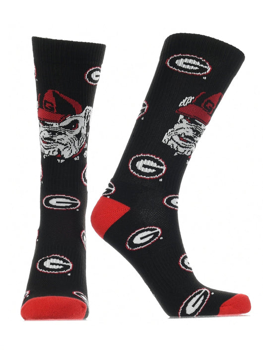 TCK socks Georgia Bulldogs Black/Red/White / Large Georgia Bulldogs Socks Crew Length Sock Mayhem