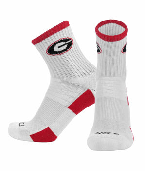 TCK Georgia Bulldogs Quarter Socks - Made in USA