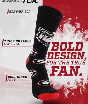 TCK socks Georgia Bulldogs Mayhem Crew Socks (Made in USA)