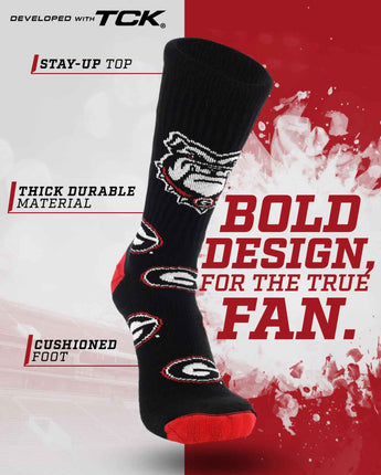 TCK socks Georgia Bulldogs Mayhem Crew Socks (Made in USA)