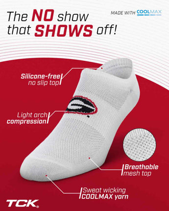 TCK socks Georgia Bulldogs / One Size TCK Georgia Bulldogs No Show Liner Socks (3-Pack)
