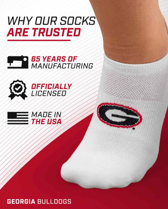 TCK socks Georgia Bulldogs / One Size TCK Georgia Bulldogs No Show Liner Socks (3-Pack)