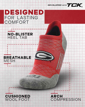 TCK socks Georgia Bulldogs Tour No Show Tab Socks - Made in USA