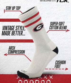 TCK socks Georgia Bulldogs | Vintage | NCAA Mens and Womens Soft Cotton Sock