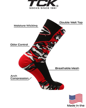 TCK socks Georgia Bulldogs Woodland Camo Crew Socks