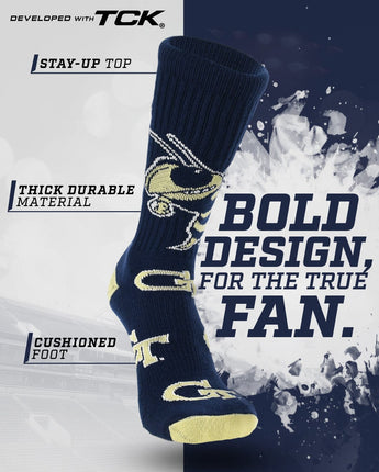 Georgia Tech Yellow Jackets Mayhem Crew Socks (Made in USA)