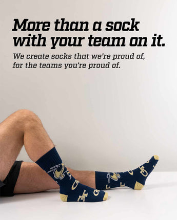 TCK socks Georgia Tech Yellow Jackets Mayhem Crew Socks (Made in USA)