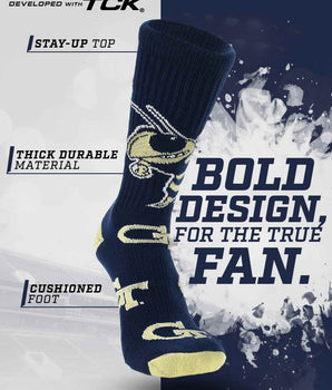 TCK socks Georgia Tech Yellow Jackets Mayhem Crew Socks (Made in USA)
