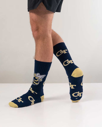 TCK socks Georgia Tech Yellow Jackets Mayhem Crew Socks (Made in USA)