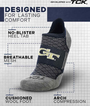 Georgia Tech Yellow Jackets No Show Tour Socks - Made in USA