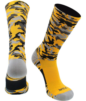 TCK socks Gold Camo / X-Large Elite Woodland Camo Performance Crew Socks