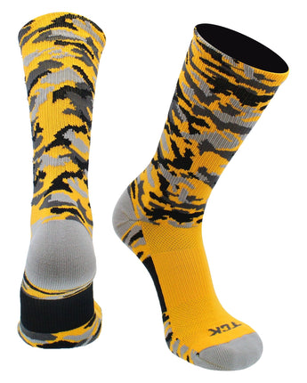 TCK socks Gold Camo / X-Large Elite Woodland Camo Performance Crew Socks