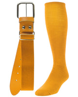 TCK socks Gold / Medium Baseball/Softball Adult Belt & Socks Combo Set