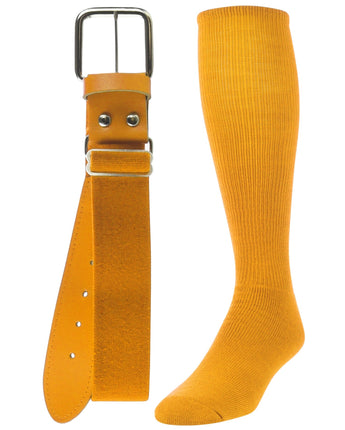 TCK socks Gold / Medium Baseball/Softball Adult Belt & Socks Combo Set