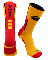 TCK socks Gold/Scarlet/Black / Large Baltimore Socks Crew Length Bmore Strong Socks