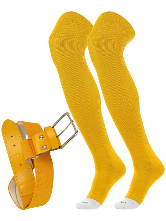 TCK socks Gold / Small Pro Plus Performance Prosport Over the Knee Socks Belt Combo