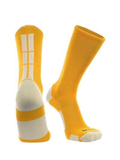TCK socks Gold/White / Large Crew Socks Baseline 3.0 Adult Sizes Team Colors