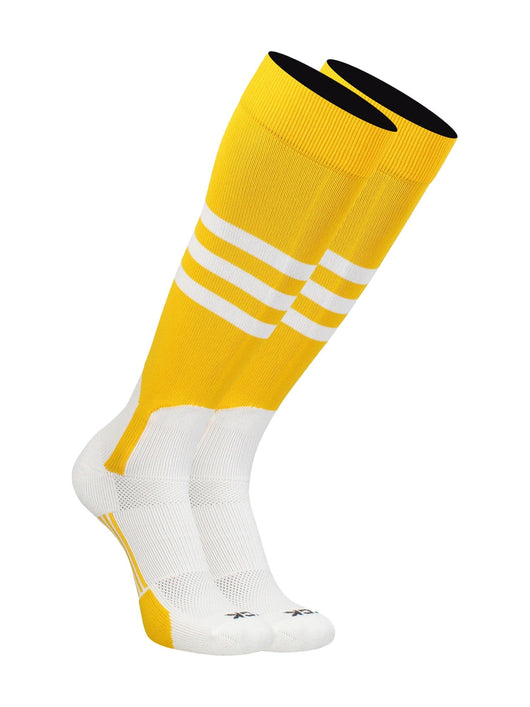 TCK socks Gold/White / Large TCK Baseball Stirrup Socks with Stripes Pattern B