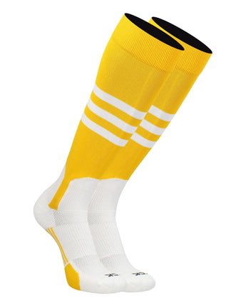 TCK socks Gold/White / Large TCK Baseball Stirrup Socks with Stripes Pattern B