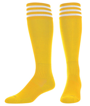 TCK socks Gold/White / Medium Finale 3-Stripe Soccer Socks