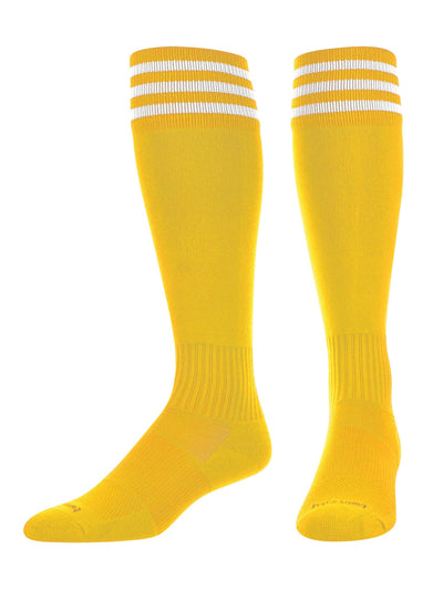 TCK socks Gold/White / Medium Finale 3-Stripe Soccer Socks