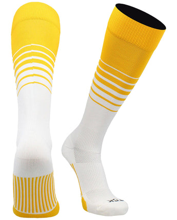TCK socks Gold/White / Small TCK Elite Breaker Striped Athletic Socks | Over-the-Calf Soccer & Baseball