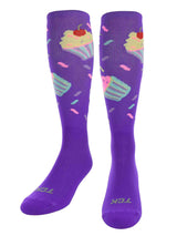 TCK socks Grape / Large Cupcake Athletic Knee High Socks