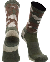 TCK socks Green Camo / Medium Merino Wool Hiking Socks Crew Length