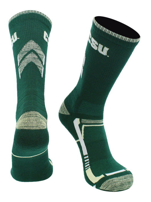 TCK socks Green/Gold / Large CSU Rams Socks Colorado State University Rams Champion Crew Socks
