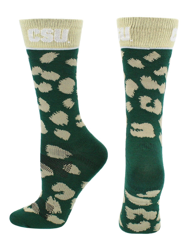 TCK socks Green/Gold / Medium CSU Colorado State Rams Socks Womens Savage Crew Socks
