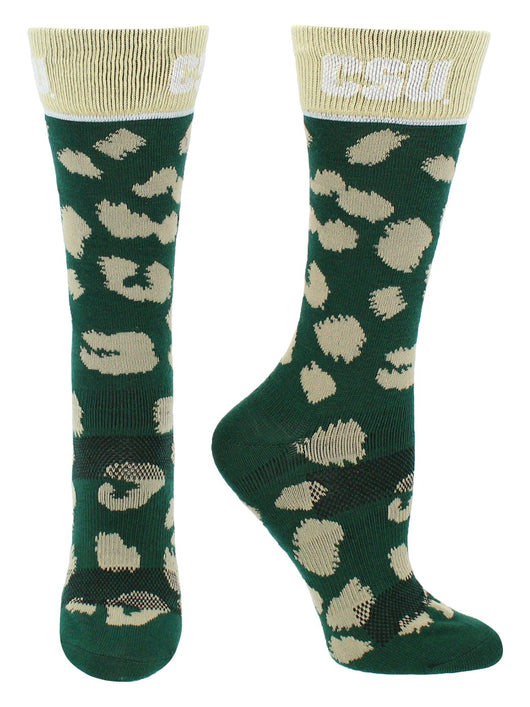 TCK socks Green/Gold / Medium CSU Colorado State Rams Socks Womens Savage Crew Socks