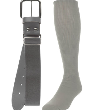 TCK socks Grey / Medium Baseball/Softball Adult Belt & Socks Combo Set