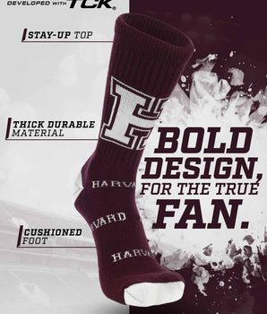 TCK socks Harvard Crimson Mayhem Crew Socks (Made in USA)