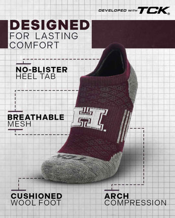 TCK socks Harvard Crimson Tour No Show Tab Socks - Made in USA