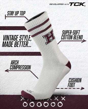 TCK socks Harvard Crimson | Vintage | NCAA Mens and Womens Soft Cotton Sock