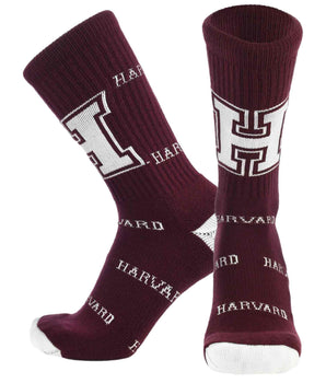 TCK socks Harvard Maroon/White / Large Harvard Crimson Mayhem Crew Socks (Made in USA)