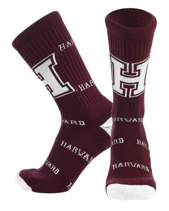 TCK socks Harvard Maroon/White / Large Harvard Crimson Mayhem Crew Socks (Made in USA)