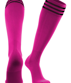 TCK socks Hot Pink/Black / Large Finale 3-Stripe Soccer Socks
