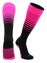 TCK socks Hot Pink/Black / Small TCK Elite Breaker Striped Athletic Socks | Over-the-Calf Soccer & Baseball