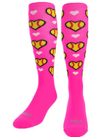 Softball Hearts Athletic Knee High Socks