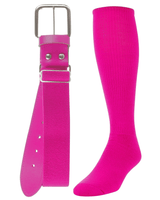TCK socks Hot Pink / Medium Baseball/Softball Adult Belt & Socks Combo Set