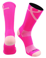 TCK socks Hot Pink/Pink / Large Pink Ribbon Awareness Crew Socks