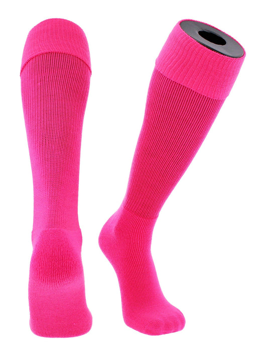 TCK socks Hot Pink / X-Large Soccer Socks Youth Toddler Adult Fold Down Top MS Multisport Tube Socks