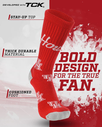 Houston Cougars Mayhem Crew Socks (Made in USA)