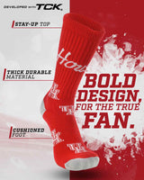 TCK socks Houston Cougars Mayhem Crew Socks (Made in USA)