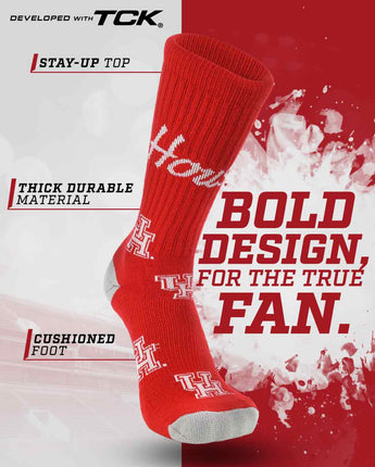 TCK socks Houston Cougars Mayhem Crew Socks (Made in USA)