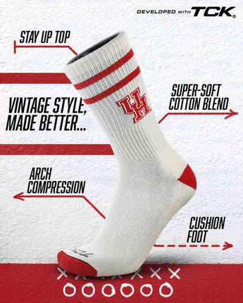 TCK socks Houston Cougars | Vintage | NCAA Mens and Womens Soft Cotton Sock