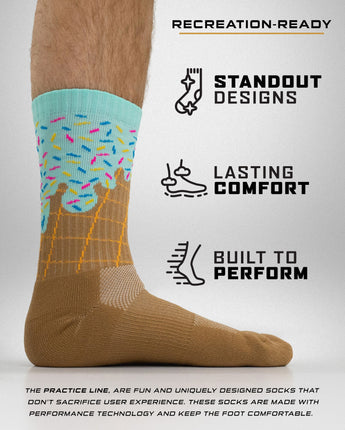 TCK socks Icy Mint Freeze Ice Cream Cone Crew Socks