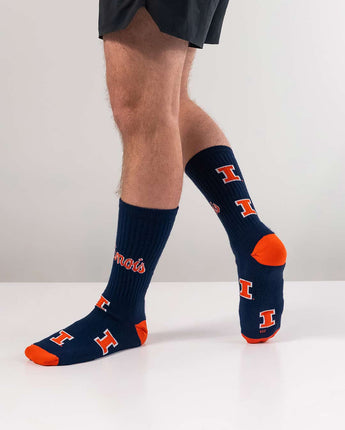 TCK socks Illinois Fighting Illini Mayhem Crew Socks (Made in USA)